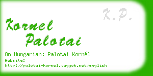 kornel palotai business card